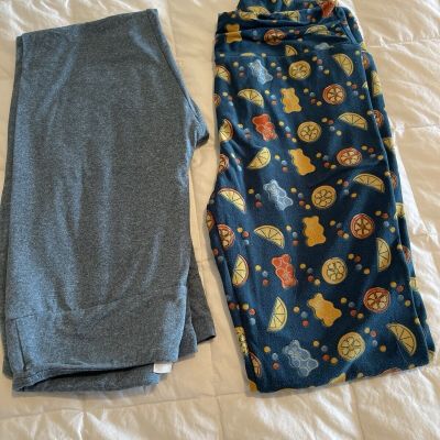 LuLaroe Leggings One Size Lot Of 2 Pre Owned